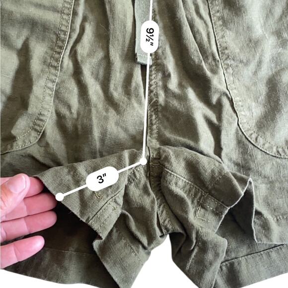 POINT SUR x J CREW Blue Green SEASIDE linen drawstring pull on Shorts size XS - Picture 11 of 13